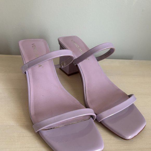 Vero Moda Lilac Purple Square Toe Strappy Heeled Sandals Size 39 - Picture 2 of 7